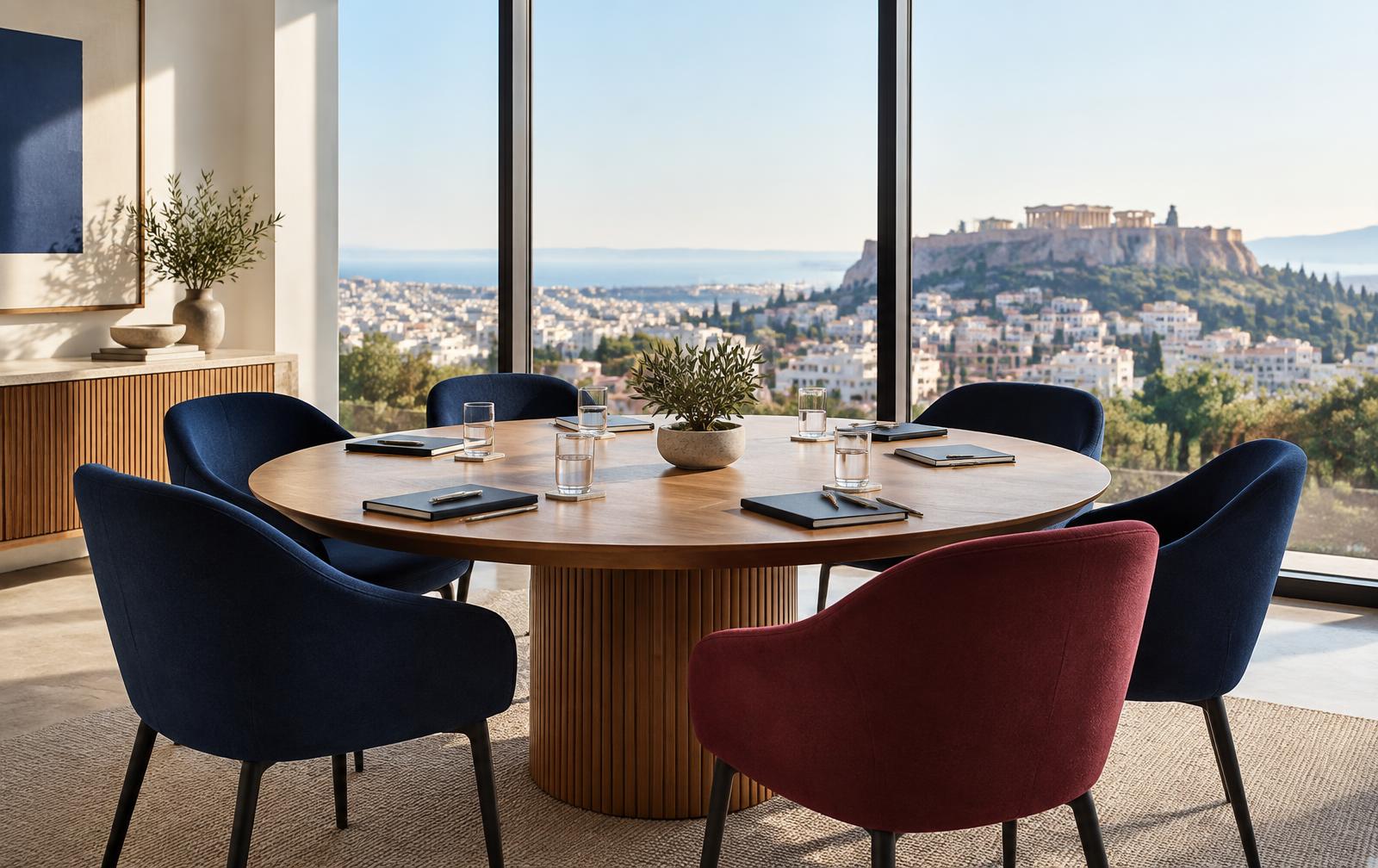 Meeting room overlooking Athens